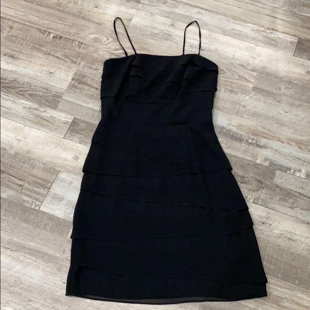 EUC WHBM Tiered Little Black Dress Sz 4